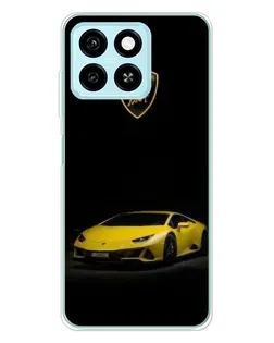 Чехол для ZTE Blade A55 с картинкой «Lamborghini желтый акцент»