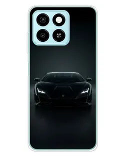 Чехол для ZTE Blade A55 с картинкой «Черный Lamborghini Aventador»