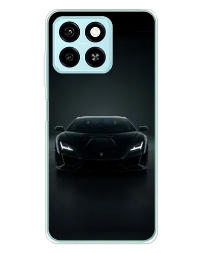 Чехол для ZTE Blade A55 с картинкой «Черный Lamborghini Aventador»