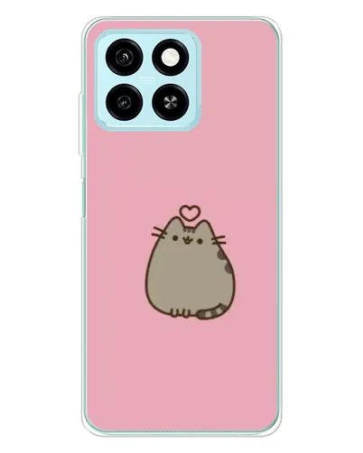 Чехол для ZTE Blade A55 с картинкой «Pusheen сердце»