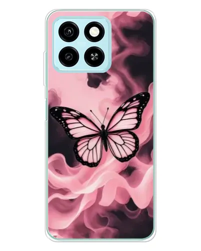 Чехол для ZTE Blade A55 с картинкой «Бабочка в дыму»