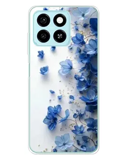 Чехол для ZTE Blade A55 с картинкой «Голубой цветочный каскад» Чехол для ZTE Blade A55 с картинкой «Голубой цветочный каскад»