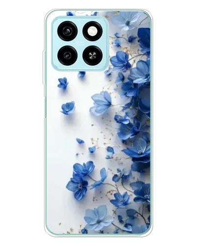 Чехол для ZTE Blade A55 с картинкой «Голубой цветочный каскад»