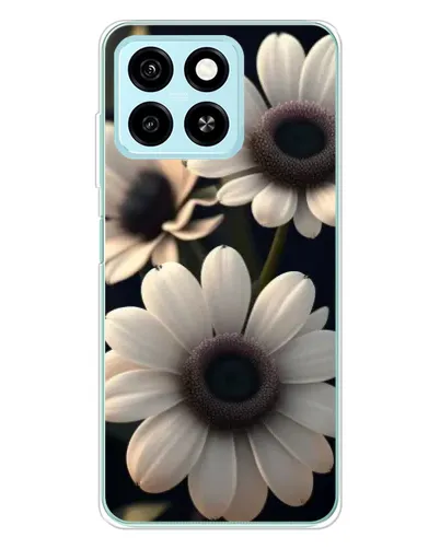 Чехол для ZTE Blade A55 с картинкой «Белые маргаритки макро»