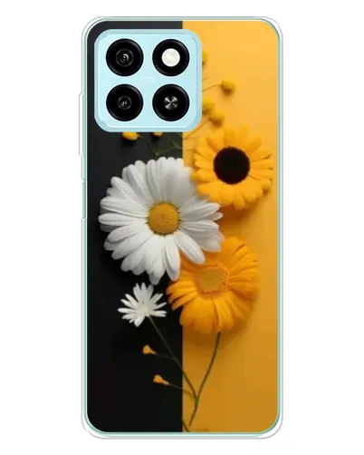 Чехол для ZTE Blade A55 с картинкой «Подсолнух и ромашка»