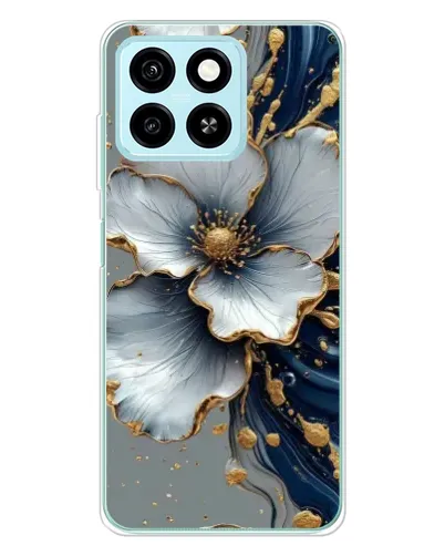 Чехол для ZTE Blade A55 с картинкой «Белый цветок и золотой флюид» Чехол для ZTE Blade A55 с картинкой «Белый цветок и золотой флюид»