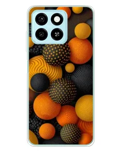 Чохол для ZTE Blade A55 з картинкою «Об'ємні помаранчеві сфери»