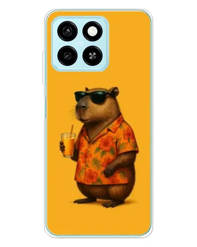 Чехол для ZTE Blade A55 с картинкой «Капибара на отдыхе»