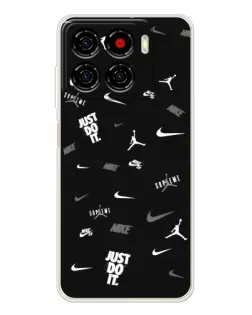 Чехол для ZTE Blade A56 с картинкой «Nike Black Pattern»