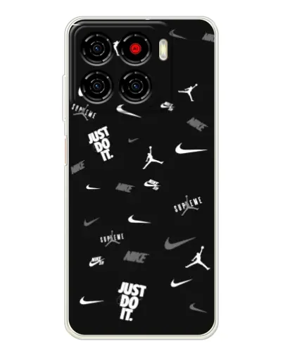 Чехол для ZTE Blade A56 с картинкой «Nike Black Pattern»