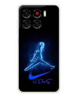 Чехол для ZTE Blade A56 с картинкой «Jordan Neon Blue»