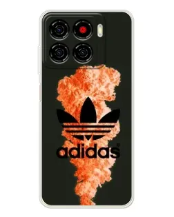 Чехол для ZTE Blade A56 с картинкой «Оранжевый дым Adidas»