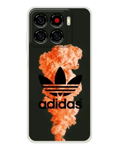 Чехол для ZTE Blade A56 с картинкой «Оранжевый дым Adidas»