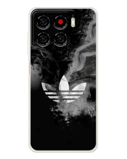 Чехол для ZTE Blade A56 с картинкой «Абстрактный дым Adidas»