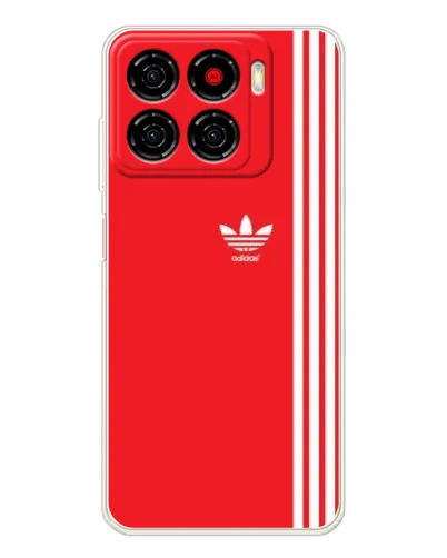 Чехол для ZTE Blade A56 с картинкой «Красный минимализм Adidas»