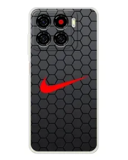 Чехол для ZTE Blade A56 с картинкой «Nike — карбоновая сетка»