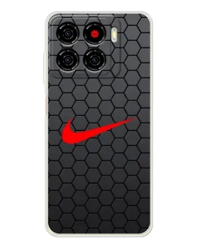 Чехол для ZTE Blade A56 с картинкой «Nike — карбоновая сетка»