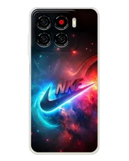 Чехол для ZTE Blade A56 с картинкой «Огненный логотип Nike»