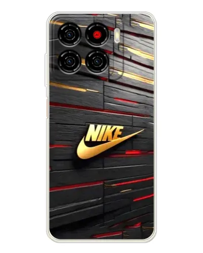 Чехол для ZTE Blade A56 с картинкой «Золотой Nike на металле»