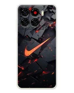 Чехол для ZTE Blade A56 с картинкой «Nike — эффект разломов»