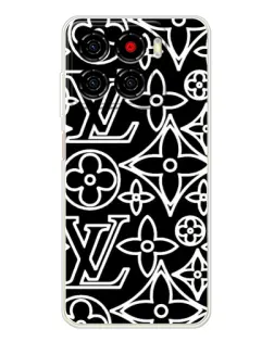 Чехол для ZTE Blade A56 с картинкой «Черно-белый узор LV»
