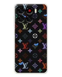 Чехол для ZTE Blade A56 с картинкой «Цветная монограмма LV»