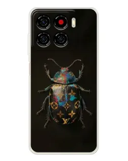 Чехол для ZTE Blade A56 с картинкой «LV — мраморный принт»