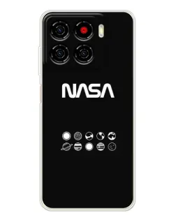 Чехол для ZTE Blade A56 с картинкой «NASA — технический принт»