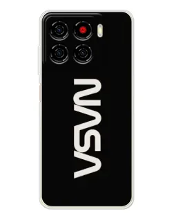 Чехол для ZTE Blade A56 с картинкой «NASA — вертикальный логотип»