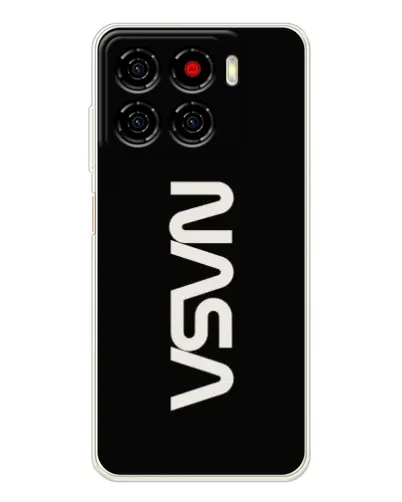 Чехол для ZTE Blade A56 с картинкой «NASA — вертикальный логотип»