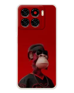Чехол для ZTE Blade A56 с картинкой «Bored Ape в красном»