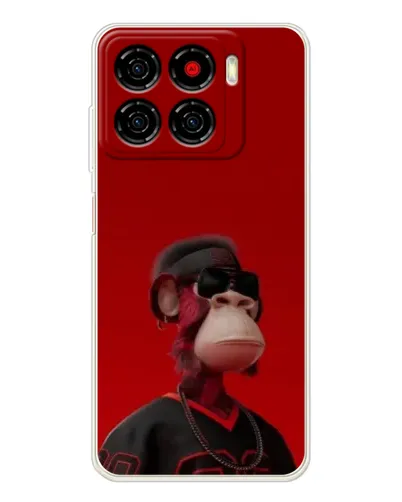Чехол для ZTE Blade A56 с картинкой «Bored Ape в красном»