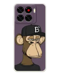 Чехол для ZTE Blade A56 с картинкой «Bored Ape в кепке»
