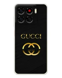 Чехол для ZTE Blade A56 с картинкой «Золотой логотип Gucci»