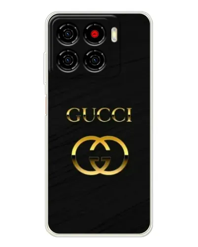Чехол для ZTE Blade A56 с картинкой «Золотой логотип Gucci»