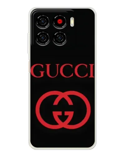 Чехол для ZTE Blade A56 с картинкой «Gucci — красный логотип»