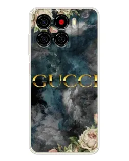 Чехол для ZTE Blade A56 с картинкой «Абстрактные цветы Gucci»