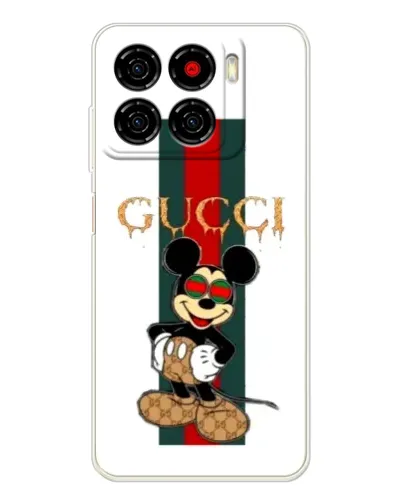 Чехол для ZTE Blade A56 с картинкой «Микки Маус Gucci — полосы»