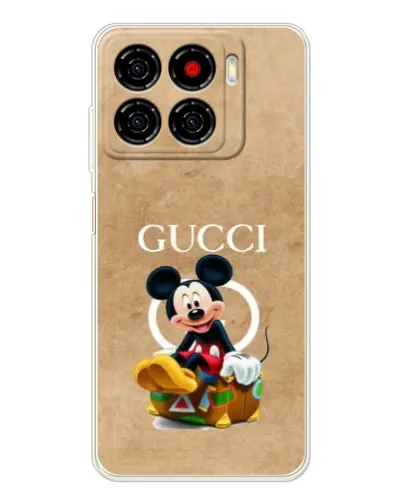 Чехол для ZTE Blade A56 с картинкой «Микки Маус Gucci — крафт»