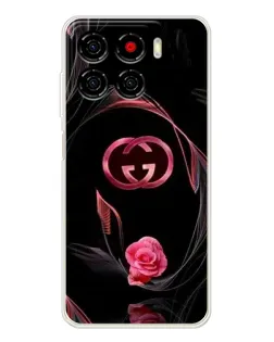 Чехол для ZTE Blade A56 с картинкой «Gucci — неоновая роза»