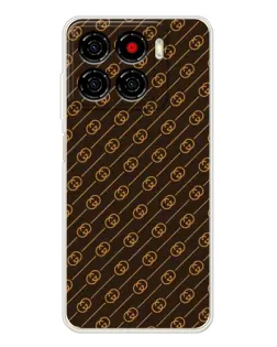 Чехол для ZTE Blade A56 с картинкой «Gucci — золотые диагонали»