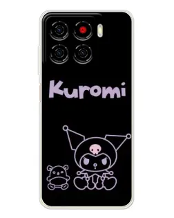 Чехол для ZTE Blade A56 с картинкой «Kuromi — черный минимализм» Чехол для ZTE Blade A56 с картинкой «Kuromi — черный минимализм»