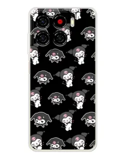 Чехол для ZTE Blade A56 с картинкой «Черный паттерн Kuromi»