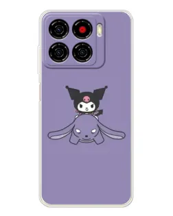 Чехол для ZTE Blade A56 с картинкой «Kuromi на лиловом фоне»