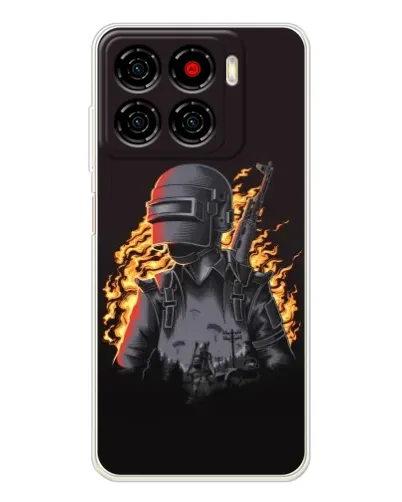 Чехол для ZTE Blade A56 с картинкой «PUBG — огненный силуэт» Чехол для ZTE Blade A56 с картинкой «PUBG — огненный силуэт»