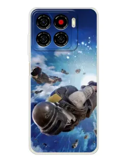 Чехол для ZTE Blade A56 с картинкой «Десант PUBG — прыжок»