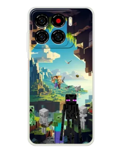 Чехол для ZTE Blade A56 с картинкой «Эндермен в лесу»