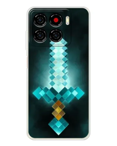Чехол для ZTE Blade A56 с картинкой «Алмазный меч неон»