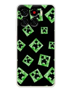 Чехол для ZTE Blade A56 с картинкой «Паттерн с криперами»