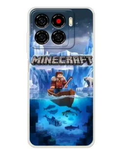 Чехол для ZTE Blade A56 с картинкой «Minecraft ледяной мир»
